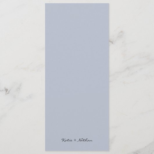 Dusty Blue Floral Wedding Menu (Achterkant)