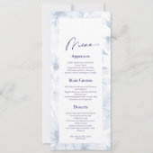 Dusty Blue Floral Wedding Menu Card Kaart (Voorkant)