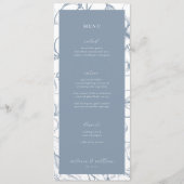 Dusty Blue Floral Wedding Menu en dank u (Voorkant)