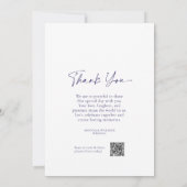 Dusty Blue Floral Wedding Menu & Thank You Card Kaart (Achterkant)