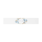 Dusty Blue Floral Wedding Monogram 2 Uitnodigingen Wikkel (Vlak)