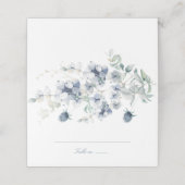 Dusty Blue Floral Wedding Plaatskaartje (Buitenkant ongevouwen)