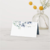 Dusty Blue Floral Wedding Plaatskaartje (Achterkant)