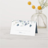 Dusty Blue Floral Wedding Plaatskaartje (Voorkant)
