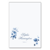 Dusty Blue Floral Wedding Place Card Kaart (Voorkant)