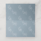 Dusty Blue Floral Wedding Place Card Plaatskaartje (Binnenkant ongevouwen)