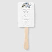 Dusty Blue Floral Wedding Program Ceremony Bridal Handwaaier (Voorkant)
