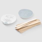Dusty Blue Floral Wedding Program Hand Fans Handwaaier (Niet-gemonteerd)