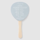Dusty Blue Floral Wedding Program Hand Fans Handwaaier (Achterkant)