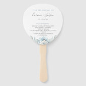 Dusty Blue Floral Wedding Program Hand Fans Handwaaier (Voorkant)