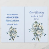 Dusty Blue Floral Wedding Programme (Voorkant)