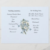 Dusty Blue Floral Wedding Programme (Achterkant)