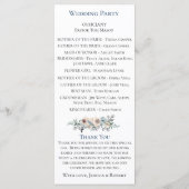 Dusty Blue Floral Wedding Programme Programmakaart (Achterkant)