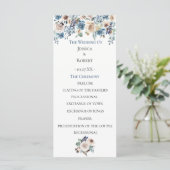 Dusty Blue Floral Wedding Programme Programmakaart (Staand voorkant)