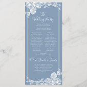Dusty Blue Floral Wedding Programme Programmakaart (Achterkant)
