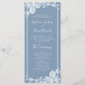 Dusty Blue Floral Wedding Programme Programmakaart (Voorkant)
