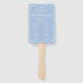 Dusty Blue Floral Wedding Programme set of Fans Handwaaier (Achterkant)