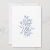 Dusty Blue Floral Wedding Reception Kaart (Achterkant)