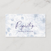 Dusty Blue Floral Wedding Registry Kaart (Voorkant)