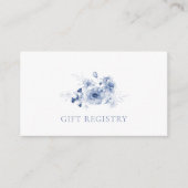 Dusty Blue Floral Wedding Registry Kaart (Voorkant)