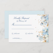 Dusty Blue Floral Wedding RSVP (Voorkant / Achterkant)