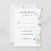 Dusty Blue Floral Wedding RSVP (Voorkant)