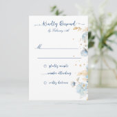 Dusty Blue Floral Wedding RSVP (Staand voorkant)