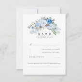 Dusty Blue Floral Wedding RSVP (Voorkant)