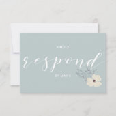 Dusty Blue Floral Wedding rsvp (Voorkant)