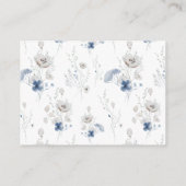Dusty Blue Floral Wedding RSVP Informatiekaartje (Achterkant)