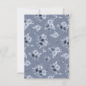 Dusty Blue Floral Wedding RSVP Kaartje (Achterkant)