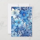 Dusty Blue Floral Wedding RSVP Kaartje (Achterkant)