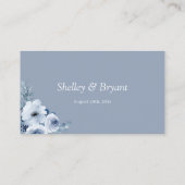 Dusty Blue Floral Wedding RSVP Online QR Code Informatiekaartje (Achterkant)