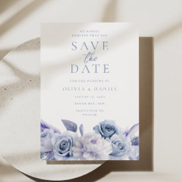 Dusty Blue Floral Wedding Save The Date