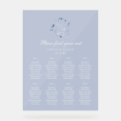 Dusty Blue Floral Wedding Seating Chart Acryl Bord (Voorkant)