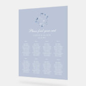 Dusty Blue Floral Wedding Seating Chart Acryl Bord (Hoek)