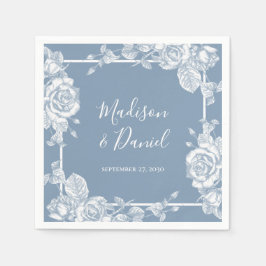 Dusty Blue Floral Wedding Servet