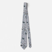 Dusty Blue Floral Wedding Stropdas (Voorkant)