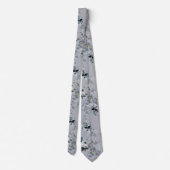 Dusty Blue Floral Wedding Stropdas (Achterkant)