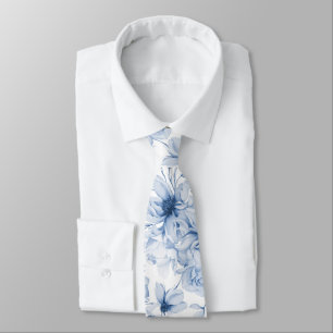 Dusty Blue Floral Wedding Stropdas