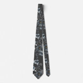 Dusty Blue Floral Wedding Stropdas (Voorkant)