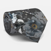 Dusty Blue Floral Wedding Stropdas (Opgerold)