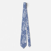 Dusty Blue Floral Wedding Stropdas (Voorkant)