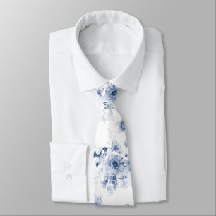 Dusty Blue Floral Wedding Stropdas