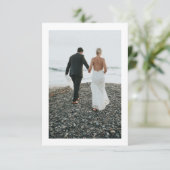 Dusty Blue Floral Wedding Thank You Card  Aankondiging (Staand voorkant)