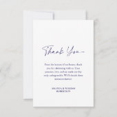 Dusty Blue Floral Wedding Thank You Card  Aankondiging (Achterkant)