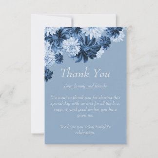 Dusty Blue Floral Wedding Thank You Card Bedankkaart