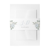 Dusty Blue Floral Wedding Uitnodigingen Wikkel (Voorkant Voorbeeld)