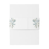 Dusty Blue Floral Wedding Uitnodigingen Wikkel (Achterkant Voorbeeld)