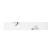 Dusty Blue Floral Wedding Uitnodigingen Wikkel (Vlak)